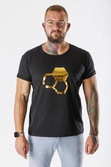 Goldbee Pánske Tričko S Logom Gold Black