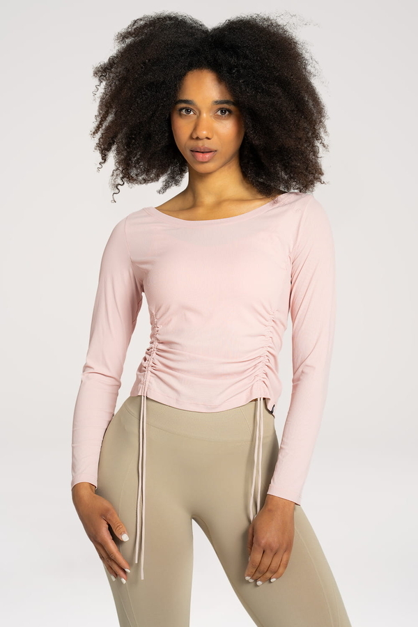 Gym Glamour Rippled Top Pink - 1