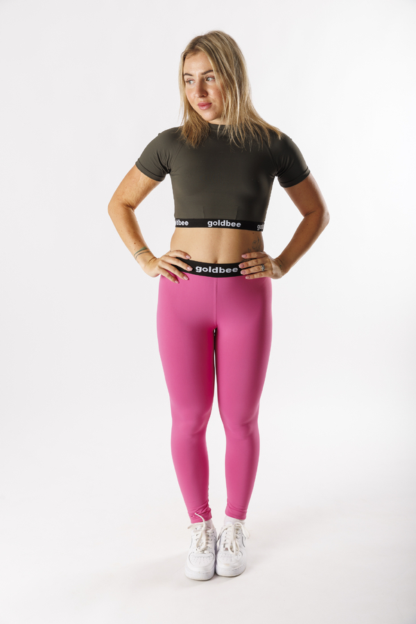 GoldBee Crop-Top S Krátkym Rukávom BeOne Army, L - 3