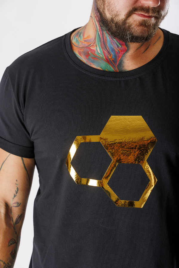 Goldbee Pánske Tričko S Logom Gold Black, XXL - 5